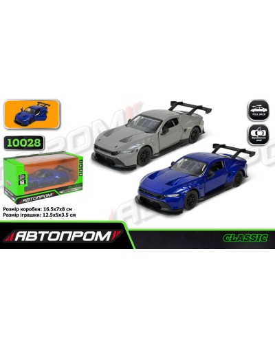 Машина «Ford Mustang GT3 (2024)» 12,5 см металева з дверима що відкриваються, в асортименті, у коробці 16,5х7х8 см, Автопром