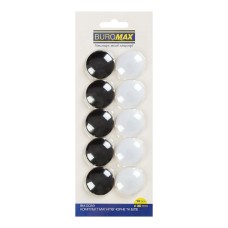 Комплект магнітів «BLACK AND WHITE» з 10 шт по 3 см, ТМ Buromax