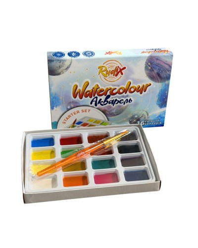 Фарби акварельні «Starter Set» на 16 кольорів з пензликом, RUDIX