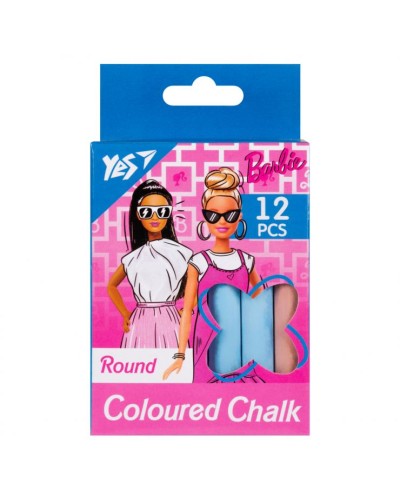 Крейда «Barbie» кольорова кругла з 12 шт, ТМ Yes