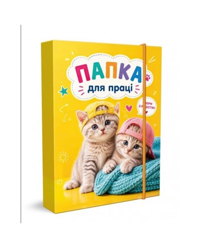 Папка для праці «Кошенята» А4 на гумках повноформатна, ТМ Рюкзачок