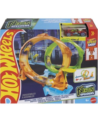Ігровий набір «Неонова петля» з треком та машинкою, у коробці 31х26 см, Hot Wheels