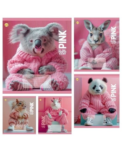 Зошит на 24 аркуші у клітинку «PINK», ТМ Тетрада