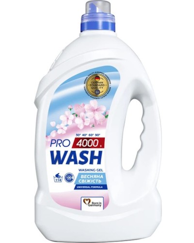 Гель для прання «Весняна свіжість» 4000 мл, PRO WASH