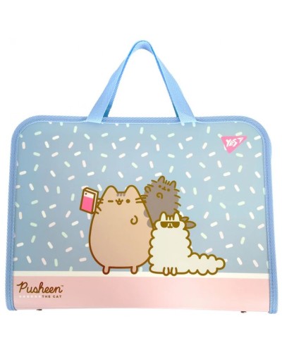 Папка-портфель «Pusheen» А4 на блискавці з тканинними ручками, ТМ YES