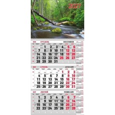 Календар квартальний «Природа» на пружині 31х42 см