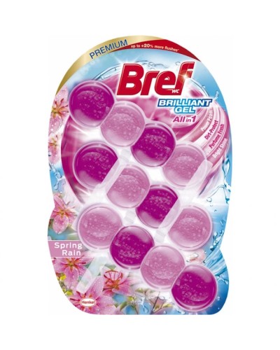 Блок для туалету «Brilliant Gel. Весняний дощ» 3х42 г, ТМ Bref