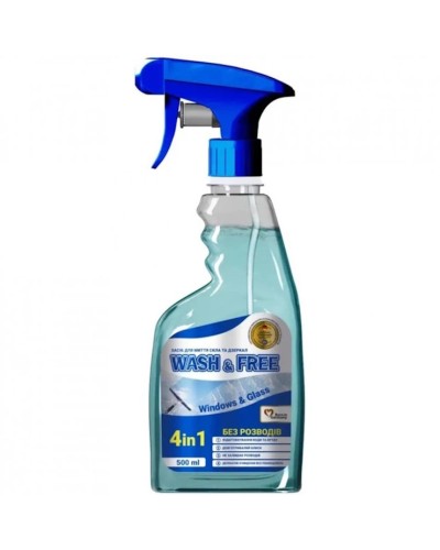 Засіб для миття скла та дзеркал 500 г, WASH&FREE