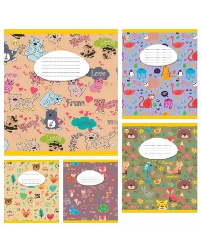Зошит на 12 аркушів у клітинку «Animal pattern», ТМ Тетрада