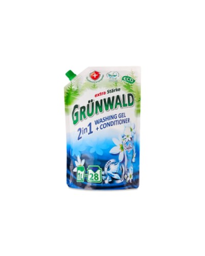 Гель для прання «Grunwald» 1 л кольорового та білого білизни 2 в 1, дой-пак