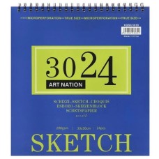 Скетчбук «SKETCH» 30х30 см на 24 аркуші на спіралі 200 г/м2, Art Nation