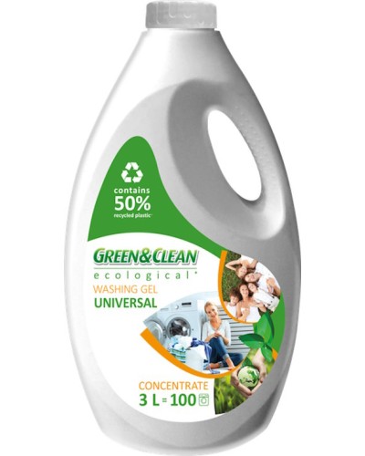 Гель для прання кольорового та білого одягу, 3 л, Green&Clean Professional