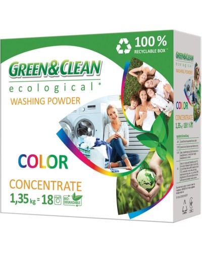 Пральний порошок для кольорового одягу, 1,35 кг, Green&Clean Professional