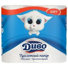 Туалетний папір «Диво» Soft целюлозний двошаровий, 4 рулони