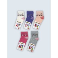 Шкарпетки дитячі «Котик з короною» р.20-22 молочні, ТМ Kid Step