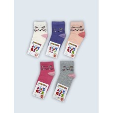 Шкарпетки дитячі «Котик з короною» р.20-22 молочні, ТМ Kid Step