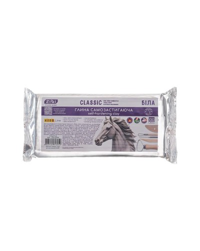 Глина самозатвердіваюча «CLASSIC» 1 кг біла, ZiBi