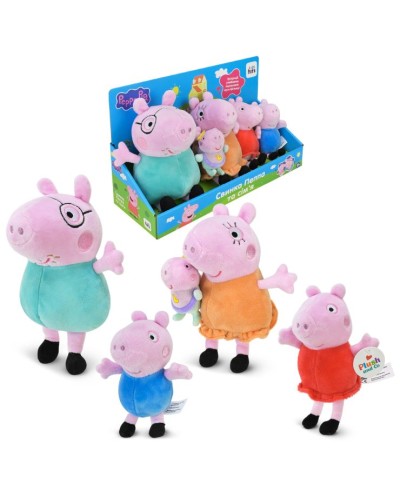 Набір м'яких іграшок «Peppa Pig з сім'єю» з 2 батьків по 22 см та поросяток до 16 см, у коробці 36х13х21 см