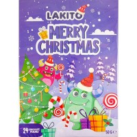 Адвент-календар з 24 цукерок та розмальовки, 50 г, ТМ Lakito
