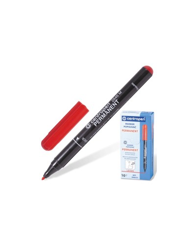 Маркер перманентний круглий тонкий 1 мм, червоний, ТМ Centropen