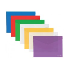 Папка-конверт на кнопці А3 прозора, в асортименті, ТМ Economix