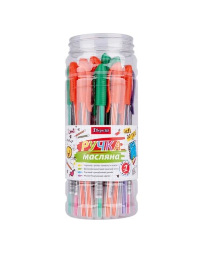 Ручка «Keny» кульково-масляна синя, ТМ 1 Вересня