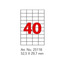 Етикетки-цінники, 52,5х29,7 мм білі, 40 шт., ТМ Economix