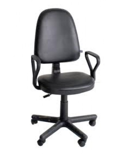 Крісло поворотне «Престиж» шкірзам, чорне, Новий Стиль