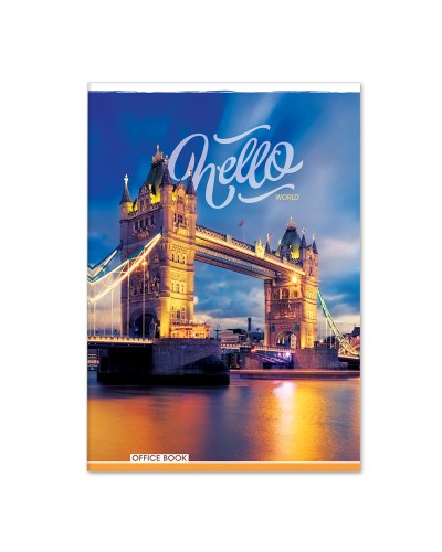 Канцелярська книга на 96 аркушів у лінію на скобі з картонною обкладинкою, в асортименті,ТМ Brisk