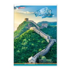 Канцелярська книга на 60 аркушів у клітинку на скобі з картонною обкладинкою, ТМ Brisk