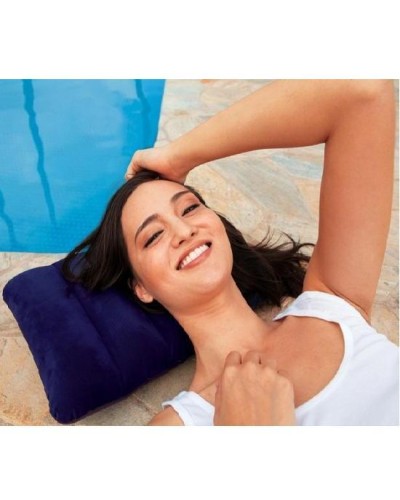 Подушка надувна 42х28х9 см синя, у коробці 19х13х3 см, ТМ Intex