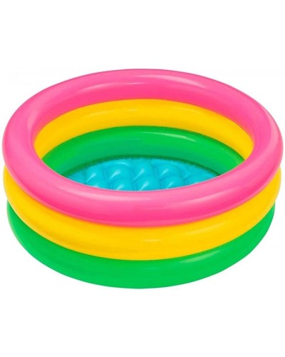 Басейн надувний «Веселка» 114х25 см, у коробці, ТМ Intex