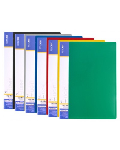 Папка А4 з боковим притиском Clip B light з двома кишенями, в асортименті, ТМ Economix