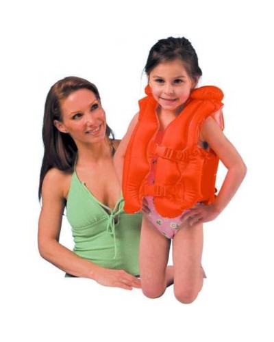 Жилет надувний на 2 застібки на 3-6 років червоний, у коробці 19,5х4х13 см, ТМ Intex