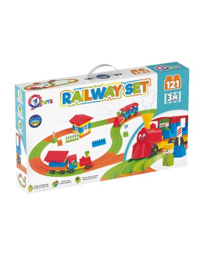 Конструктор «Термінал 2», дорога, поїзд, знаки, у коробці 53х31х8 см, ТМ Технок