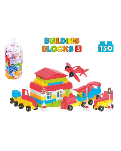 Конструктор «3» на 130 деталей, у пакеті 18х41 см, ТМ Технок