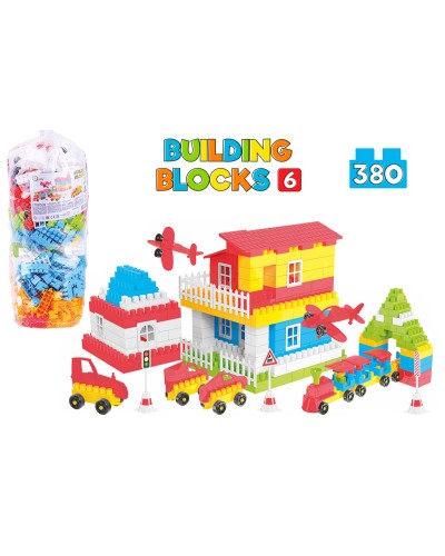 Конструктор «6» на 380 деталей, у пакеті 88х60х24 см, ТМ Технок