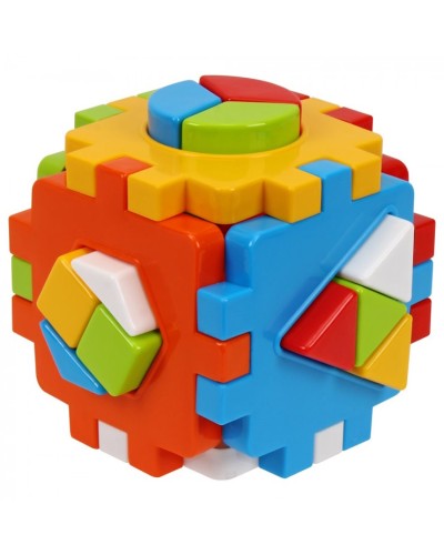 Куб «Розумний малюк. Логіка 2» з 22 геометричних фігур, у сітці 12,5х12,5х12,5 см, ТМ Технок