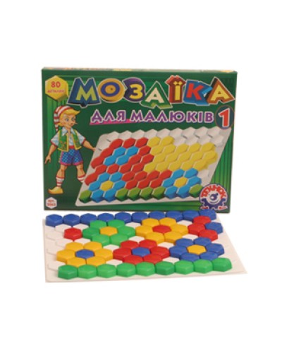 Мозаїка для малюків «1» з 80 елементів, у коробці 45х34х4 см, ТМ Технок