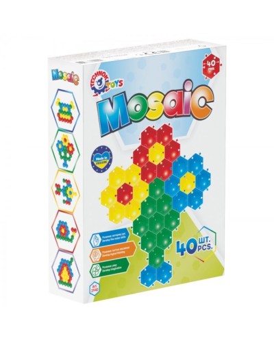 Мозаїка-пазли «Килимок» з 40 деталей, у коробці 22х17,5х5,5 см, ТМ Технок