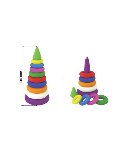 Пірамідка видувна з 9 елементів, у сітці 31х15х15 см, ТМ Технок