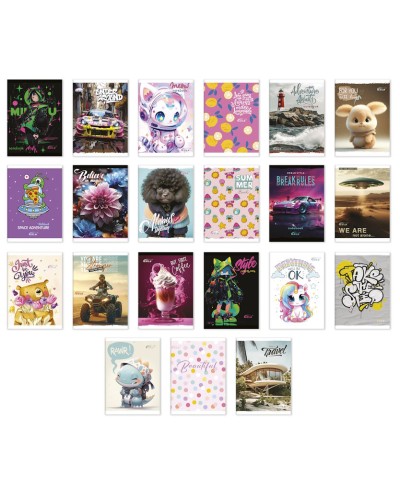 Блокнот А6 на 32 аркуші у клітинку на скобі з картонною обкладинкою, ТМ Gold Brisk