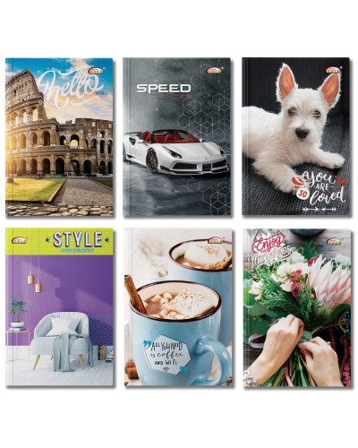 Блокнот, А5, 144 аркуші, клітинка, тверда палітурка, ламінована обкладинка, ТМ Gold Brisk