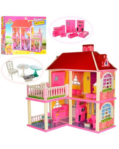 Будиночок 2-х поверховий із меблями, у коробці 63х50 см