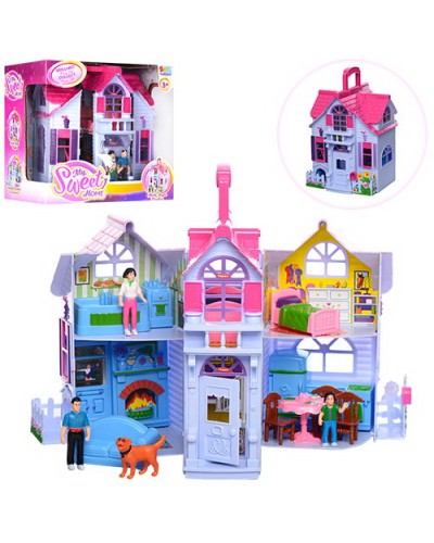 Будиночок розкладний з фігурками та меблями, у коробці 27х26х18 см