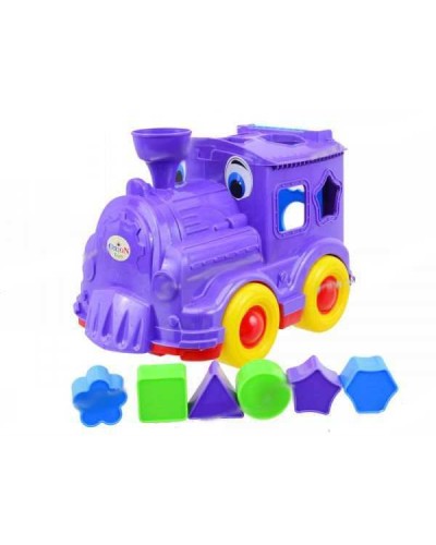 Сортер «Паровозик Зозуля» з 6 геометричними формами, 26х11х12 см, ТМ Оріон