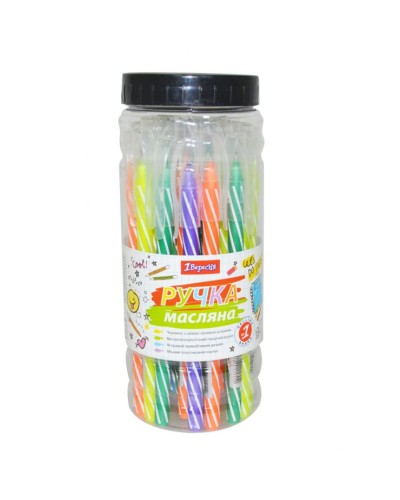 Ручка «Spin 6» кульково-масляна, синя, ТМ 1 Вересня.