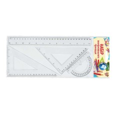 Набір: лінійка 30 см, 2 косинця, транспортир, ТМ 1 Вересня