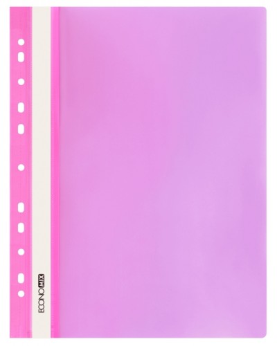 Папка-швидкозшивач А4 з прозорим верхом з перфорацією, рожева, ТМ Economix