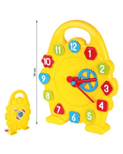 Сортер «Годинник» з геометричними фігурами та цифрами, у пакеті 55х40х29см, ТМ Технок